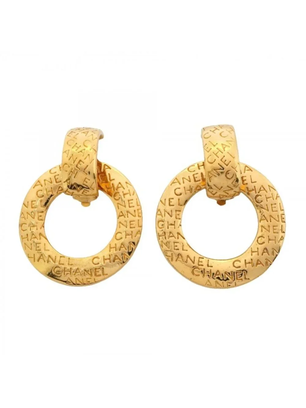 Chanel Earrings Vintage Logo Circle